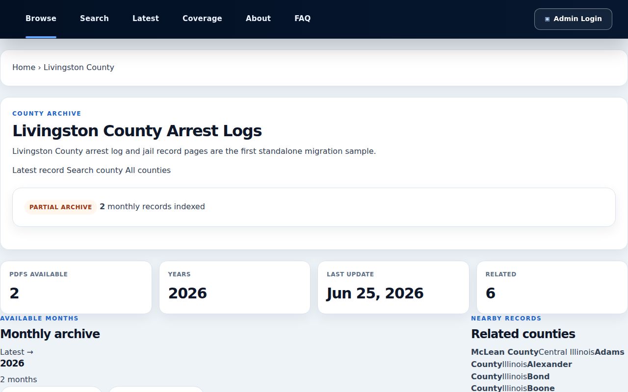 Unofficial ArrestLogs Livingston County page